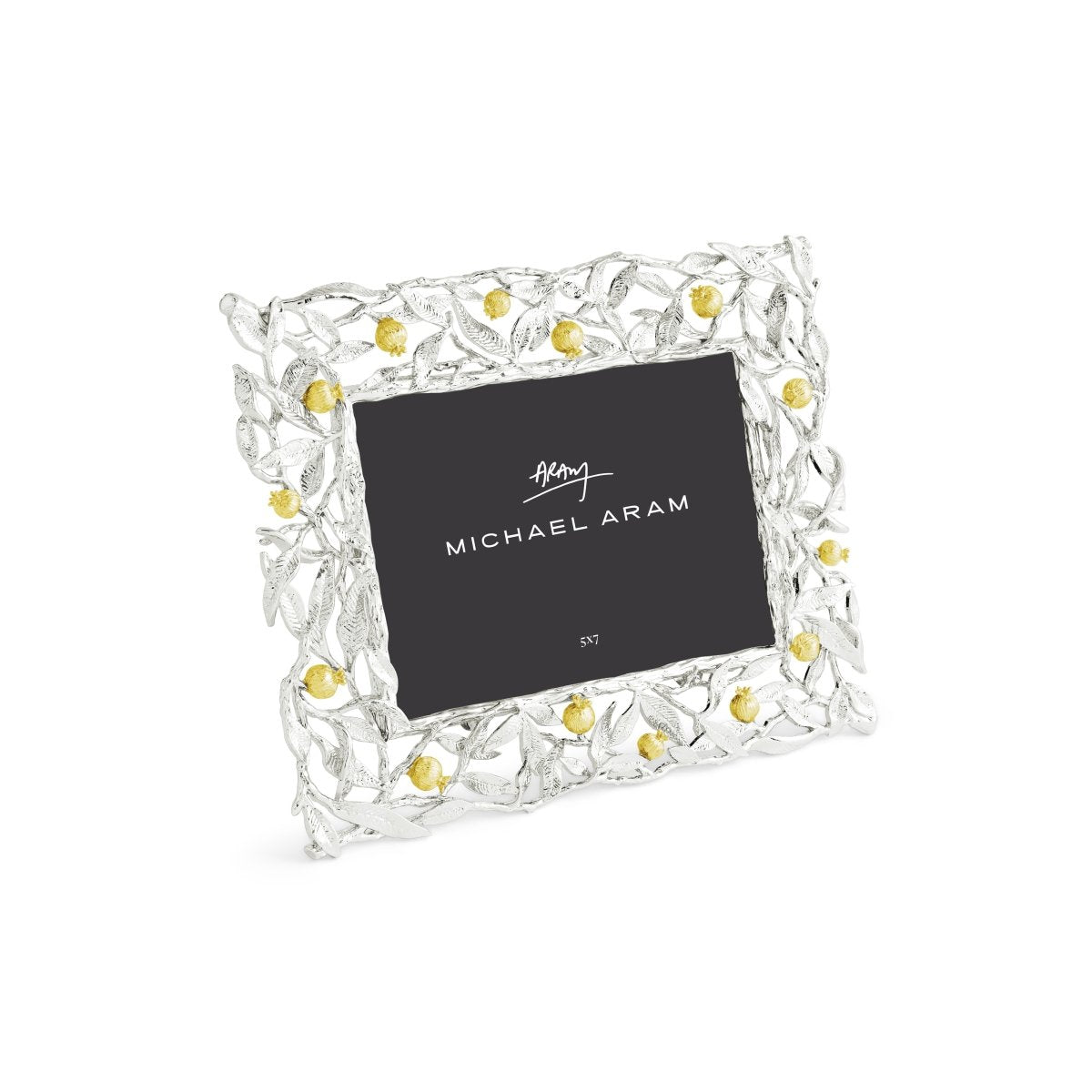 Elegant Pomegranate Silver & Gold 5x7 Photo Frame - Perfect for Wedding, Anniversary & Home Decor Gifts