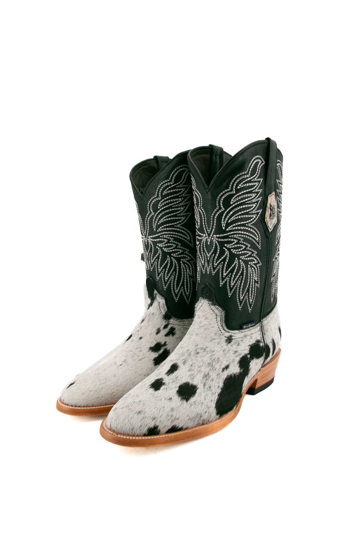 Authentic Men's Cowhide Cowboy Boots - Round Toe Western Boots Size 8.5 (BM8) for Rodeo, Country Dancing & Outdoor Adventures