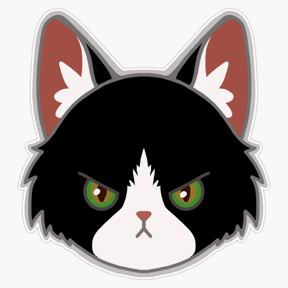 Leyland Designs Fluffy Tuxedo Cat Vinyl Sticker - Durable Outdoor Rated Decal for Windows, Bumpers, Laptops, Crafts, and DIY Projects - Perfect for Home, Office, and Car Decor