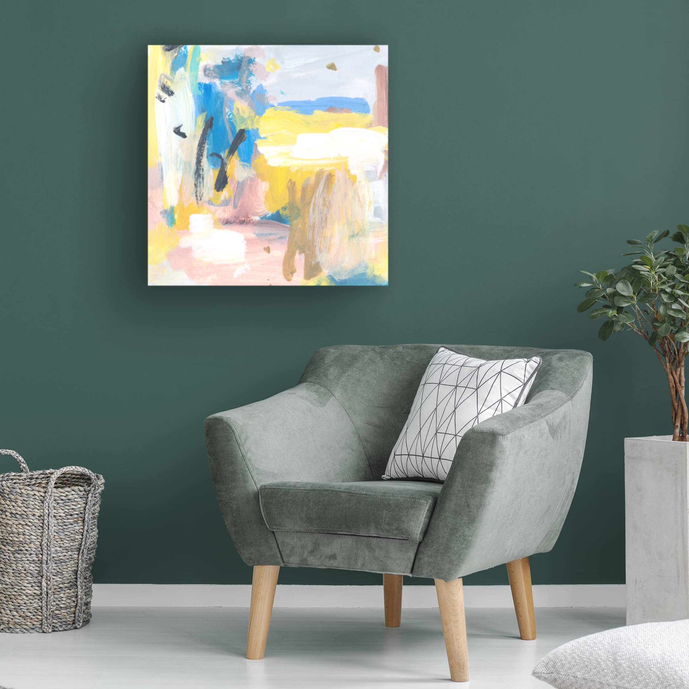 Trademark Fine Art 'Yellow Sky I' Canvas Wall Art by Melissa Wang - Modern Abstract Painting for Living Room, Bedroom & Office Decor