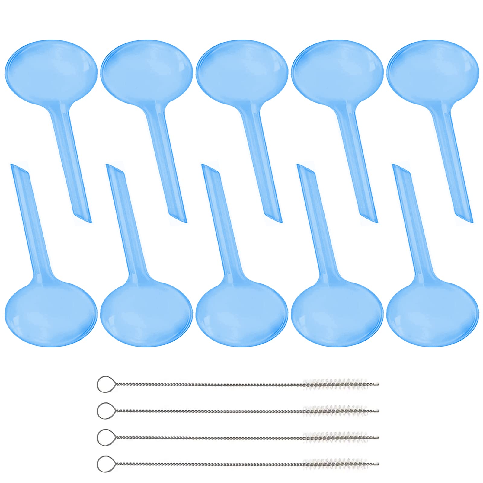 10Pcs Self Watering Globes - Automatic Plant Waterer Bulbs for Indoor & Outdoor Plants | Plastic Watering Device for Potted Plants | Blue & Transparent Blue | Perfect for Vacation, Office & Garden Use