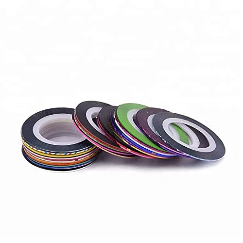 10 Random Color Nail Art Striping Rolls Tape - DIY Nail Stickers for French Tips & Nail Art Designs - Perfect for Salon, Home Manicure & Party Nail Decorations