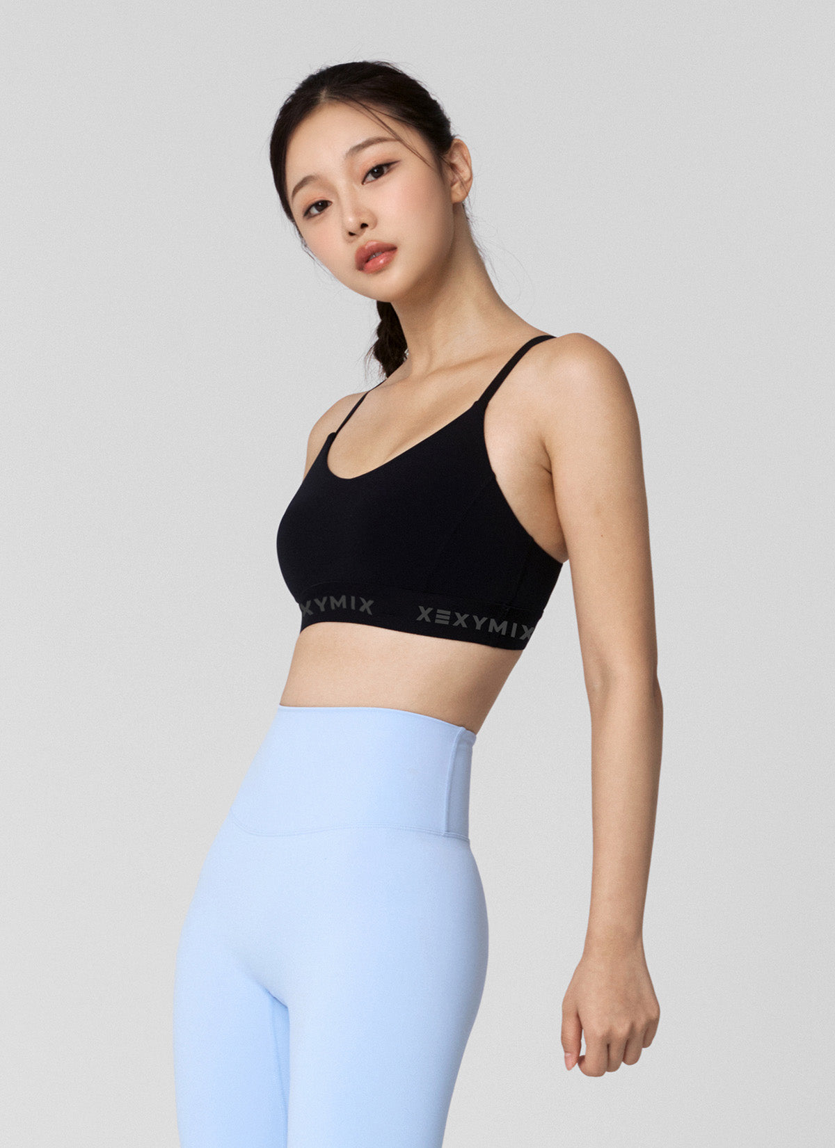 Black Label Signature Power Rise Logo Band Bra Top - High Support Sports Bra for Running, Yoga & Gym Workouts
