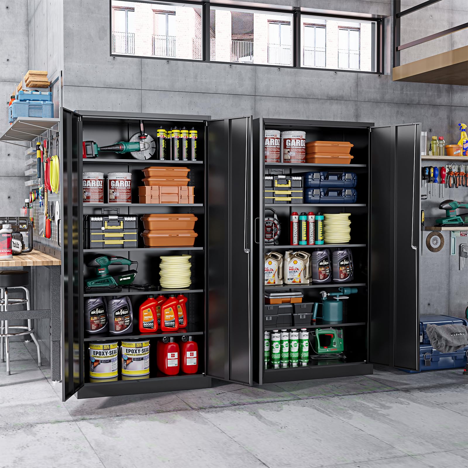 Heavy-Duty Metal Storage Cabinet with Lock - 71