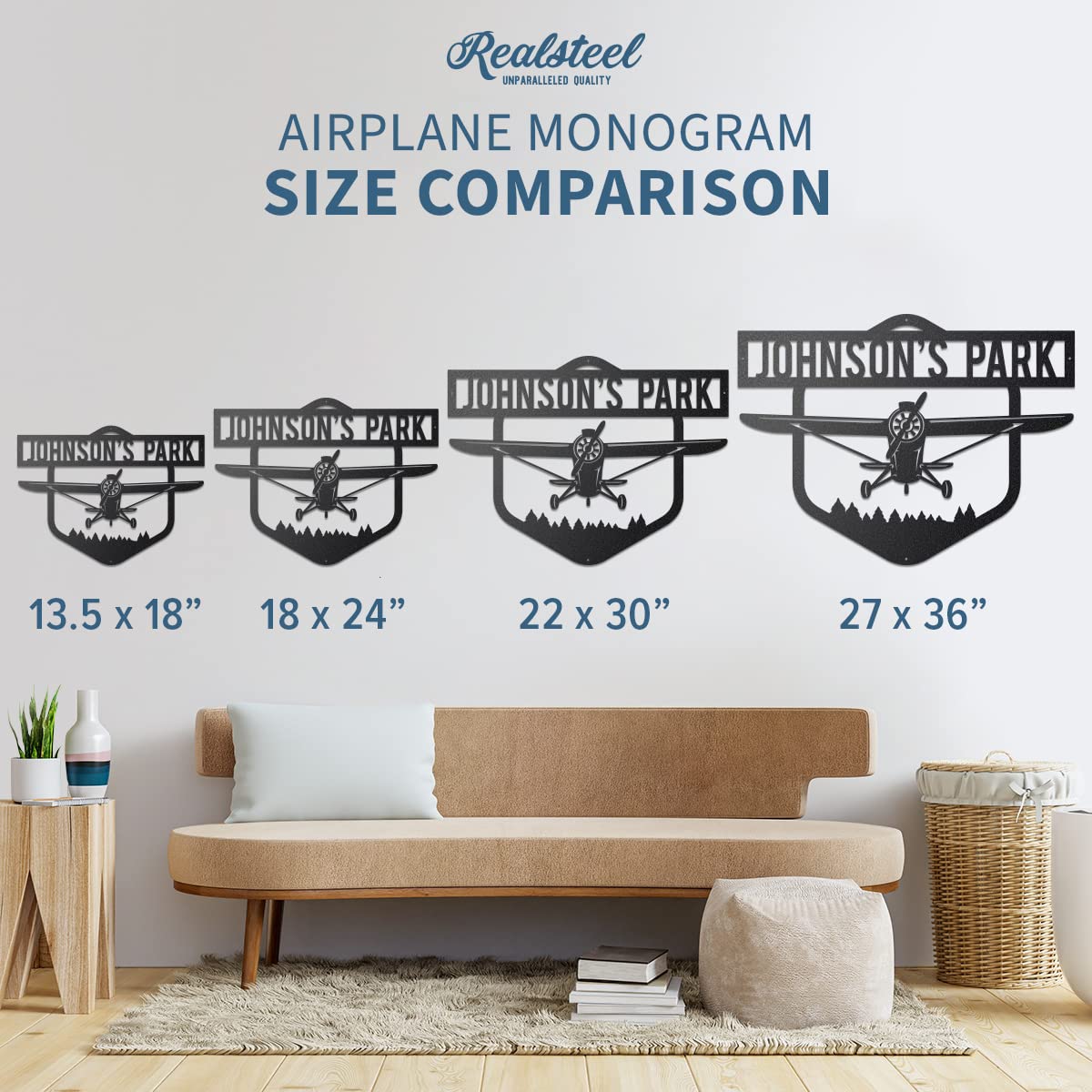 Personalized Metal Airplane Sign - Custom Monogram Wall Art for Anniversary, Wedding & Birthday Gifts - Unique Housewarming Present - Outdoor & Indoor Wall Decor - Perfect for Aviation Enthusiasts & Home Decoration