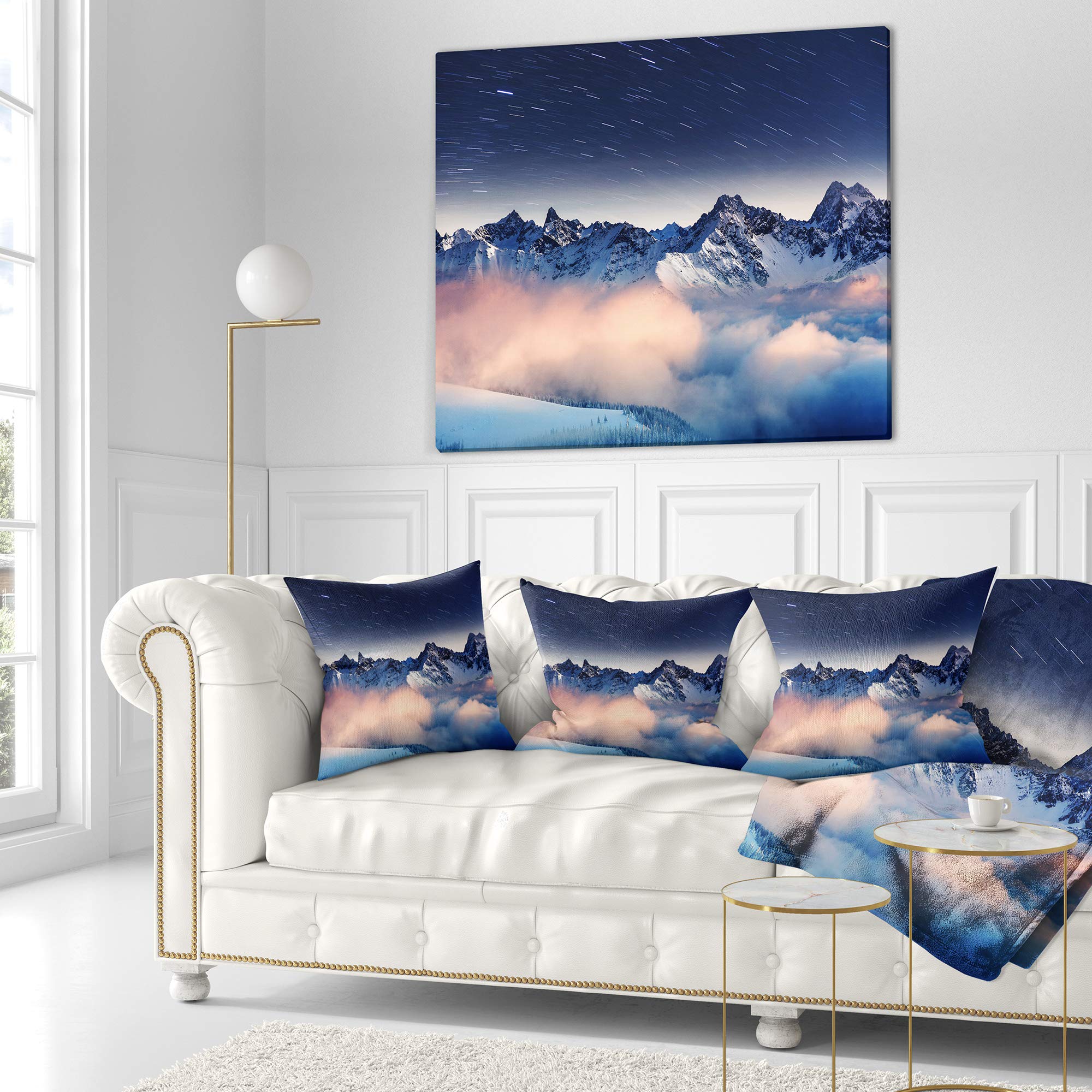 DesignQ CU14773 Soft White Decorative Throw Pillow Cushion 18x18 Inches - Perfect for Sofa, Bed, Living Room & Home Decor
