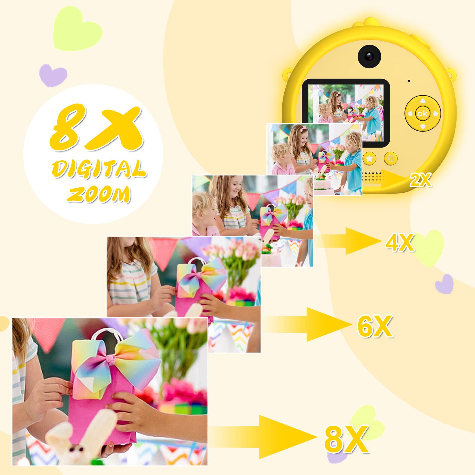 **12MP Kids Digital Camera with Tripod - 1080P HD Video, 32GB SD Card Included - Perfect for Birthday Gifts, Selfies & Family Adventures (Yellow)**