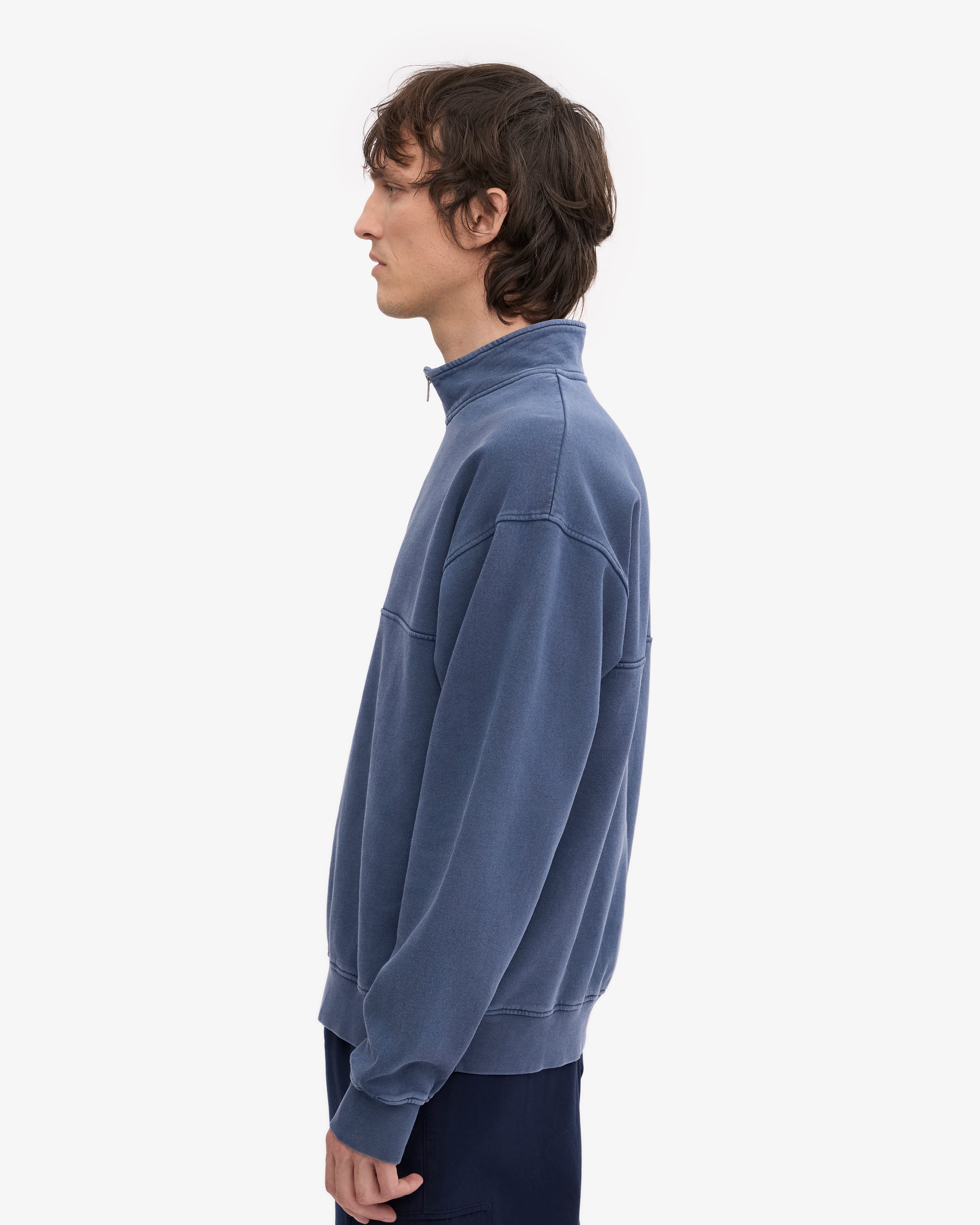 Organic Quarter Zip Sweater for Men & Women | Soft & Comfortable Pullover | Neptune Blue | Perfect for Casual Wear, Outdoor Activities & Layering