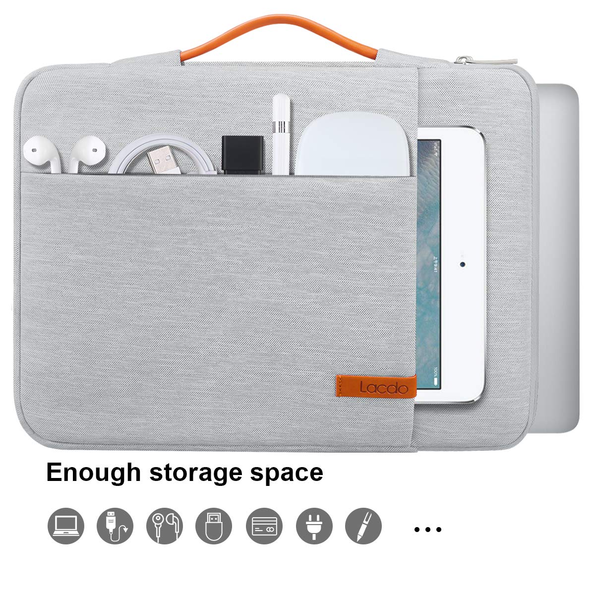 360° Protective Chromebook Case for 11-13 Inch Laptops - Compatible with Acer, HP, Dell, Samsung, ASUS Chromebook Spin 311 & Microsoft Surface Pro (11th Gen Copilot+PC/10/9/8/X) - Durable Gray Laptop Sleeve for School, Office & Travel