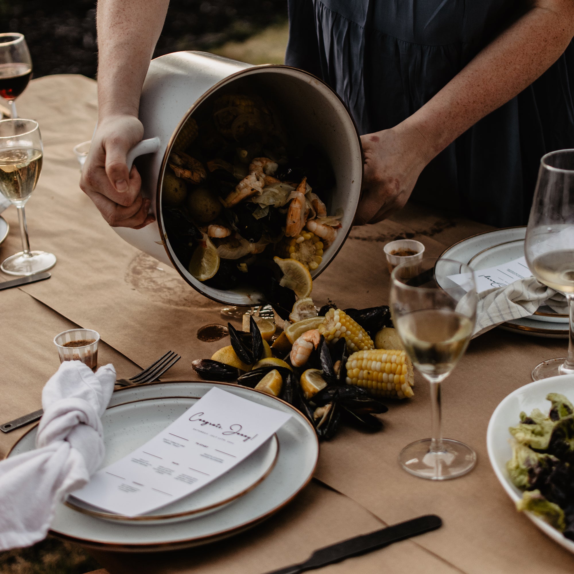 Premium Enamelware Dining Set - Durable & Stylish Eggshell Finish for Camping, Picnics & Rustic Home Decor