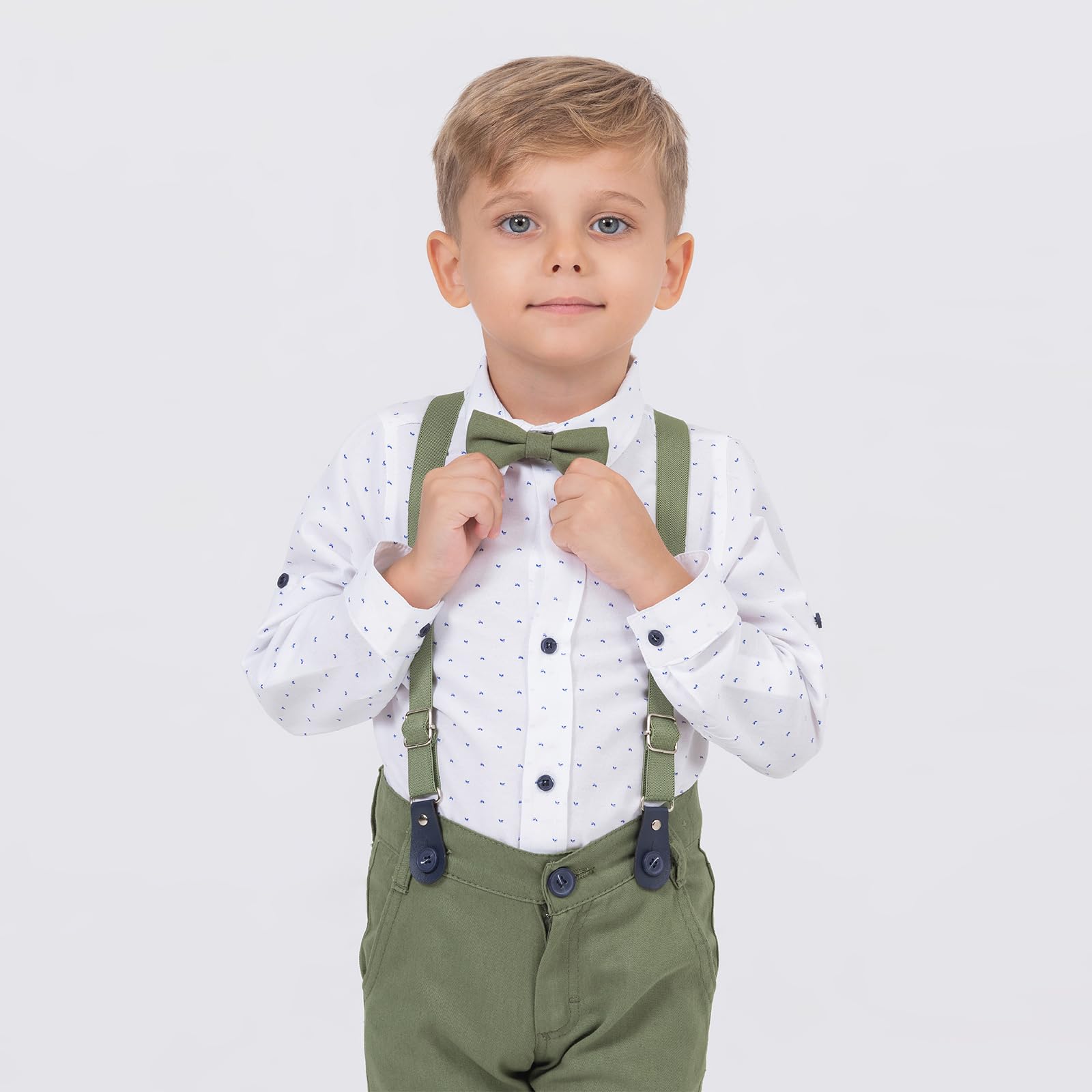 Toddler Boys Suit Set with Shirt, Pants & Bow Tie - Formal Outfit for Weddings & Parties