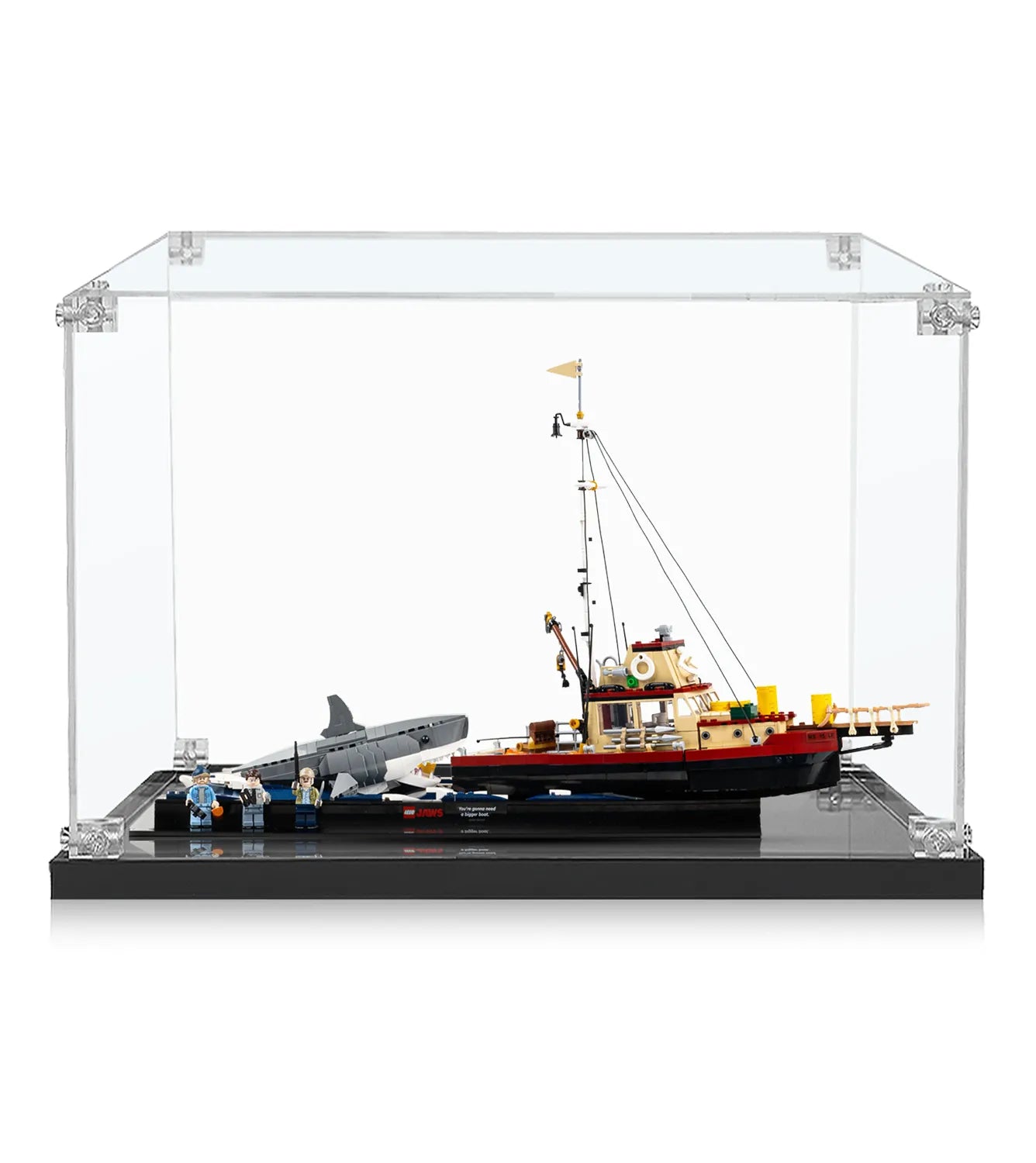 Official LEGO Ideas Jaws 21350 Display Case - Protective Showcase for Shark Attack Model - Perfect for Home Decoration & LEGO Collector's Display