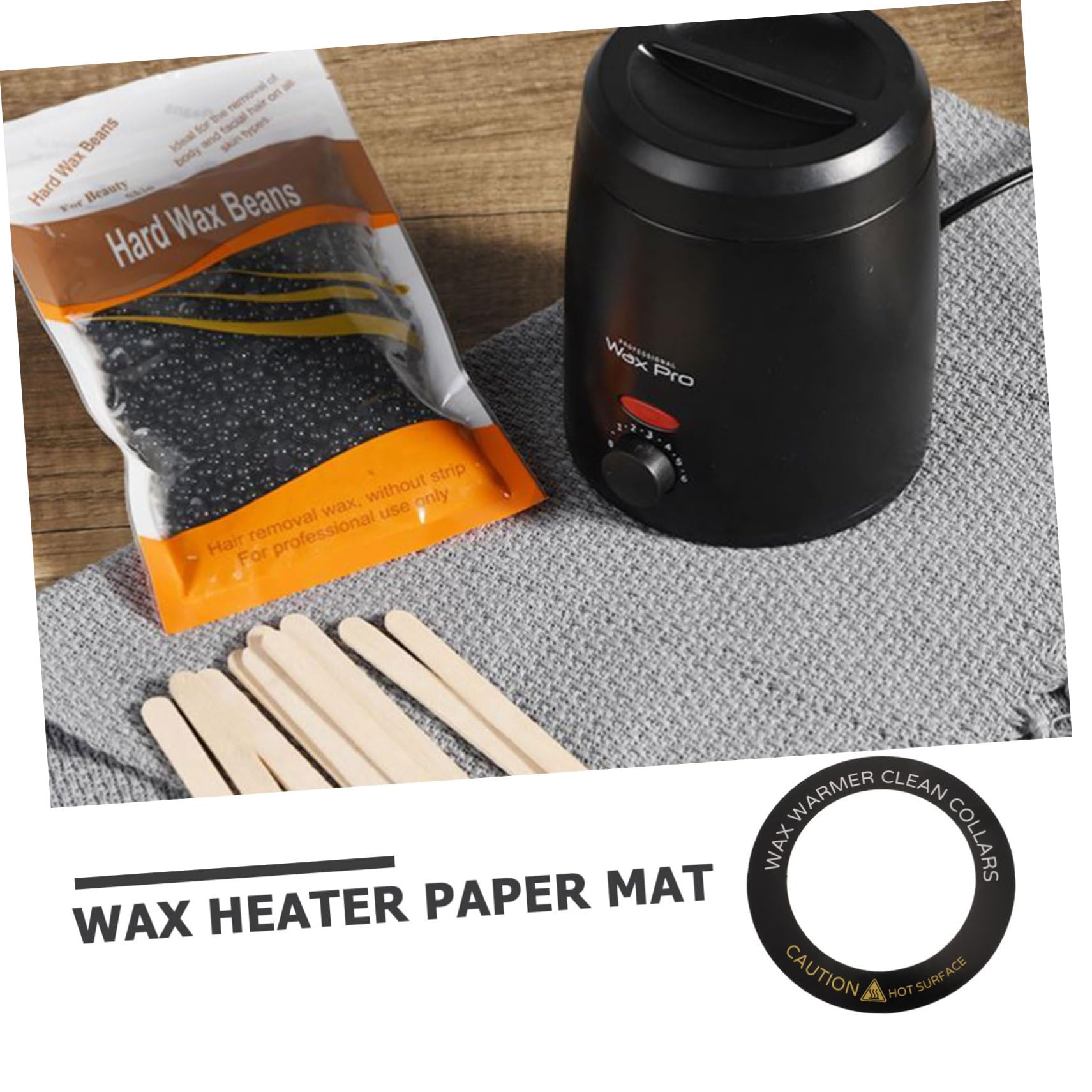 IPetboom 50pcs Wax Warmer Accessories Kit - Anti-Ring Wax Pot Collar, Hair Removal Wax Protector Rings, Heater Paper Washer & Wipes for Professional Waxing - Perfect for Salon, Spa & Home Use (Black)