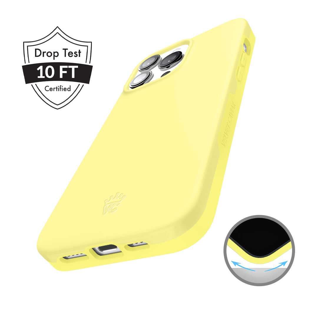 Butter Yellow iPhone Case - Soft Silicone Protective Cover for iPhone 13/14/15 - Slim Fit Shockproof Phone Case for Everyday Use & Travel