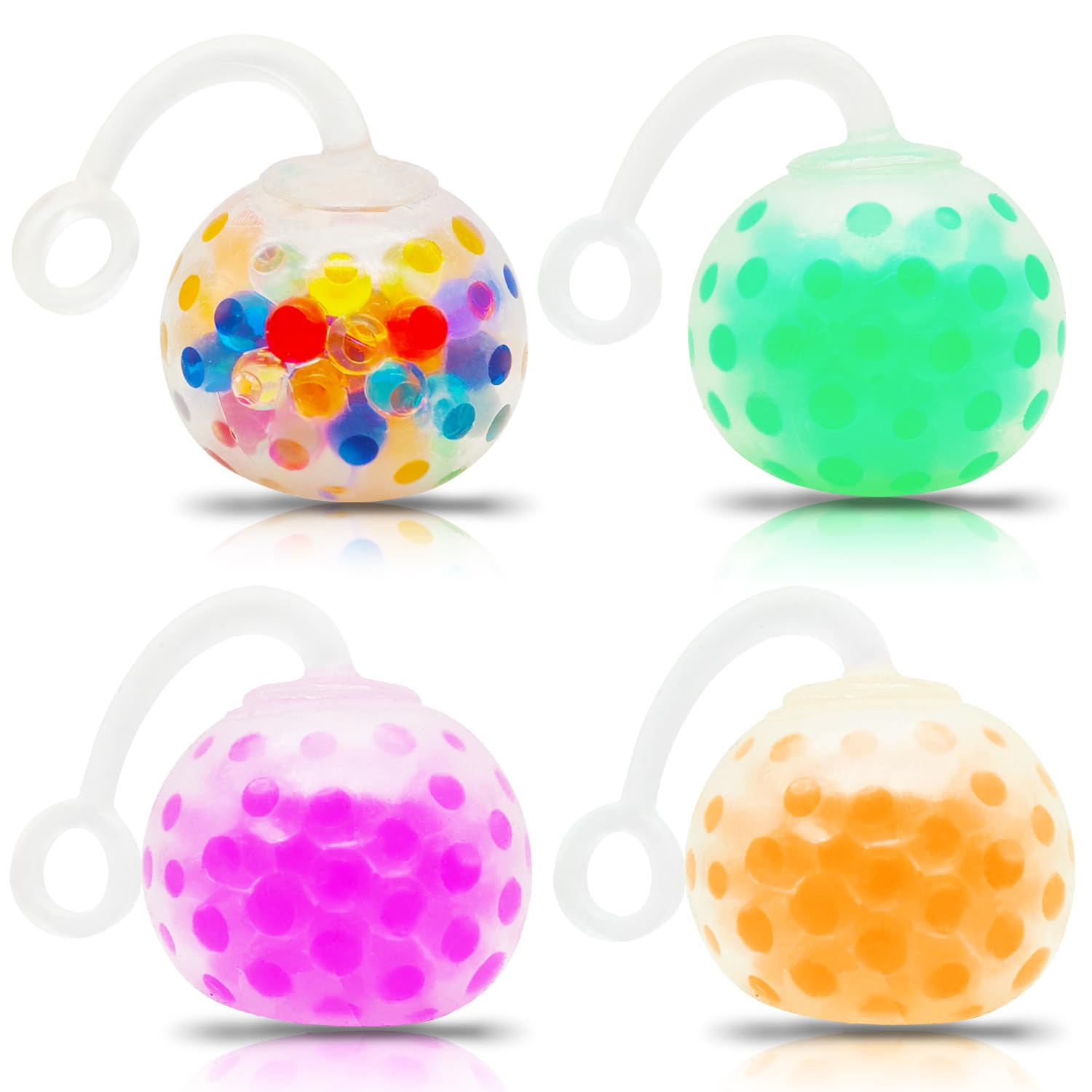 4-Piece Stress Relief Ball Set - Sensory Fidget Toys for Adults & Kids - Squishy Anti-Anxiety Toys for Birthday, Christmas Gifts - Perfect for Office, School, and Home Relaxation