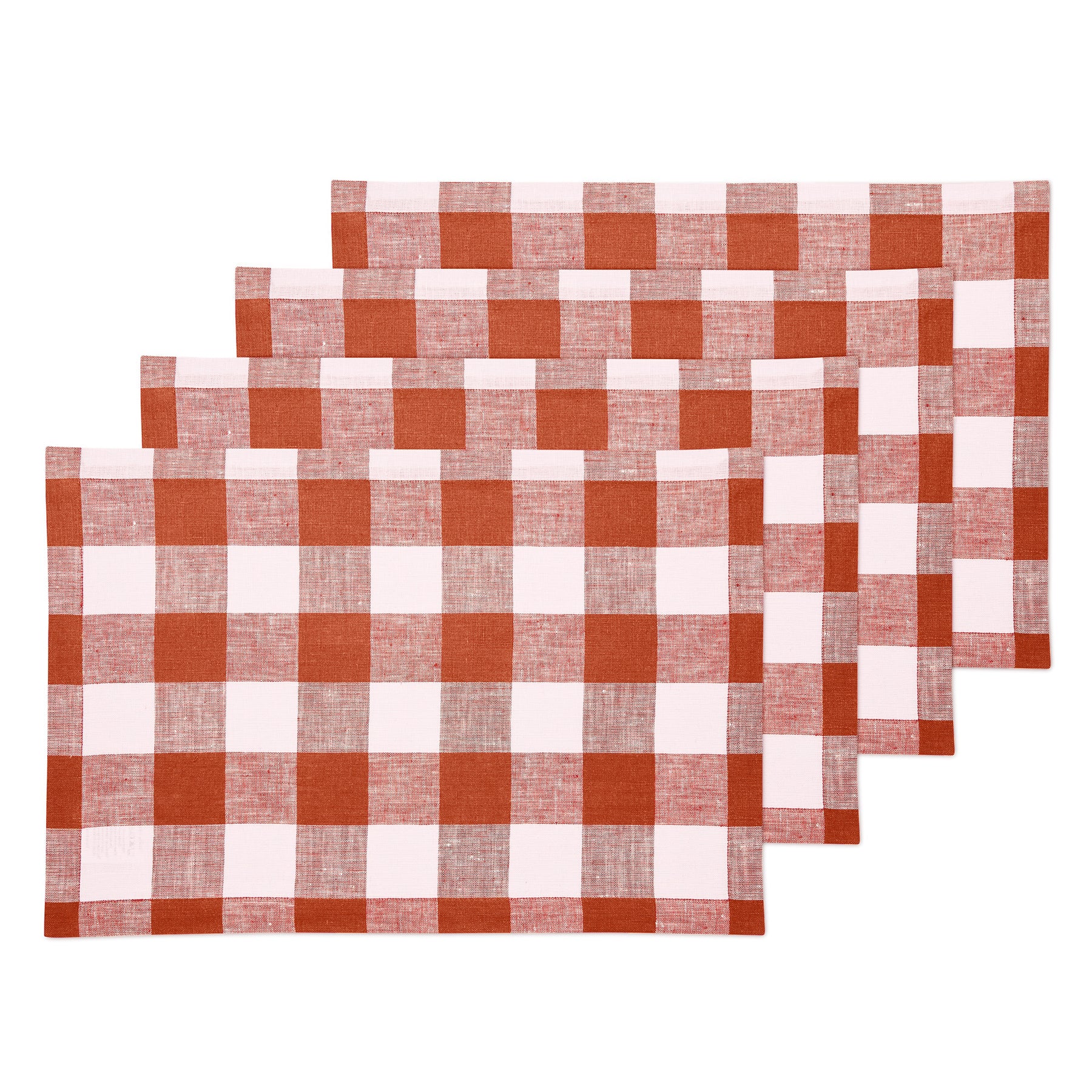 Buffalo Check Cotton Placemats Set of 4 - Rustic Farmhouse Table Decor for Dining Room, Kitchen, and Holiday Gatherings