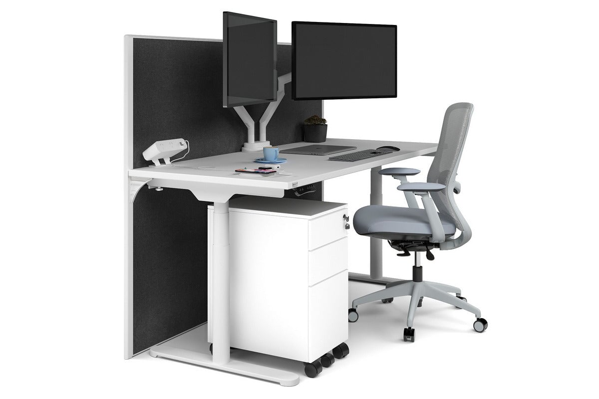 Premium Adjustable Height Single Workstation Desk - 1600L x 700W Size - Ideal for Home Office, Study & Workspace Ergonomics