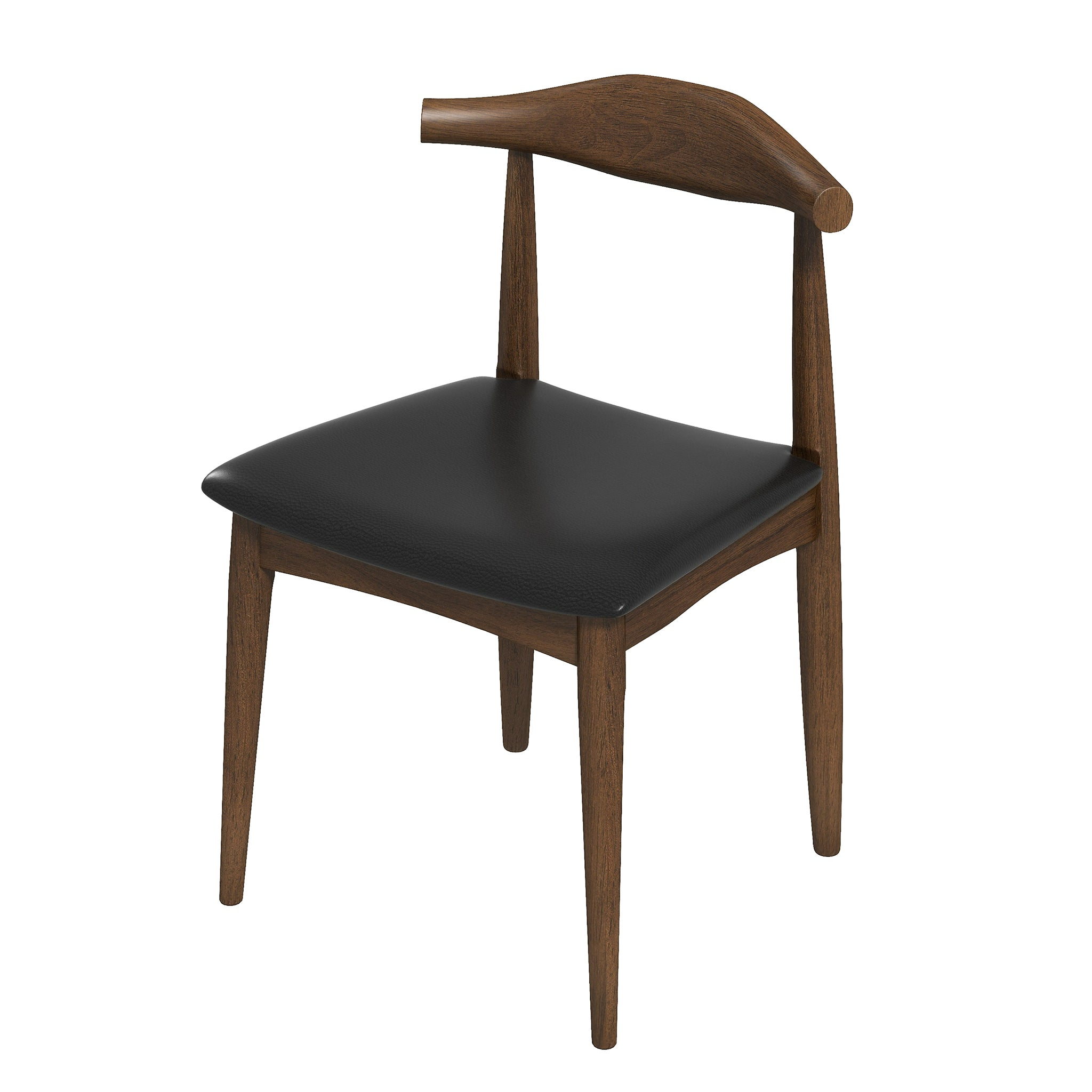 Premium Black PU Leather Dining Chairs Set of 2 - Modern Kitchen & Dining Room Furniture for Home, Restaurant, Cafe - Waterproof & Easy to Clean