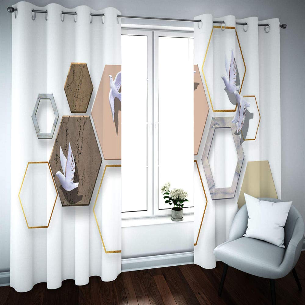 Blackout Curtains for Bedroom & Living Room - Thermal Insulated Room Darkening Curtain Panels (60x108 Inch, 2 Panels, White Dove) - Perfect for Better Sleep, Energy Savings & Home Theater Experience