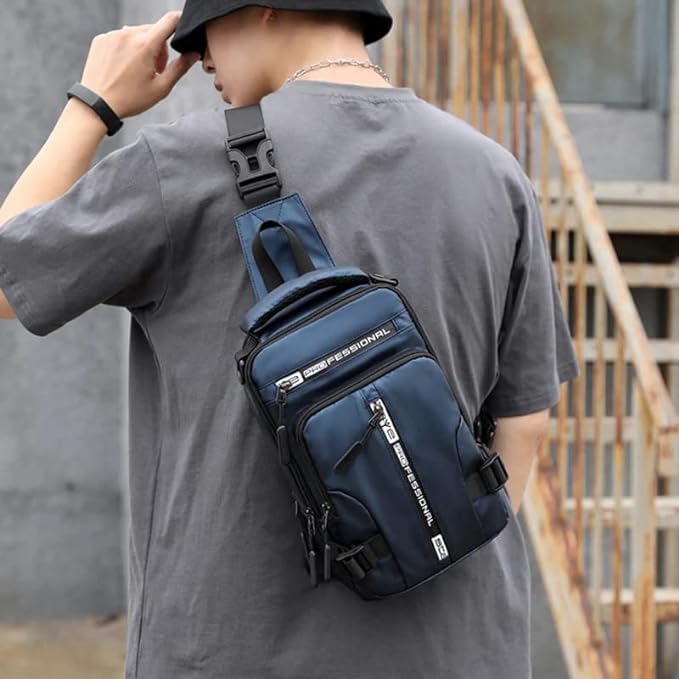 Waterproof Sling Backpack with USB Charging Port for Men & Women - Lightweight Crossbody Bag for Travel, Hiking, Gym, Jogging & Daily Use | Perfect for Outdoor Activities, Commuting & Work