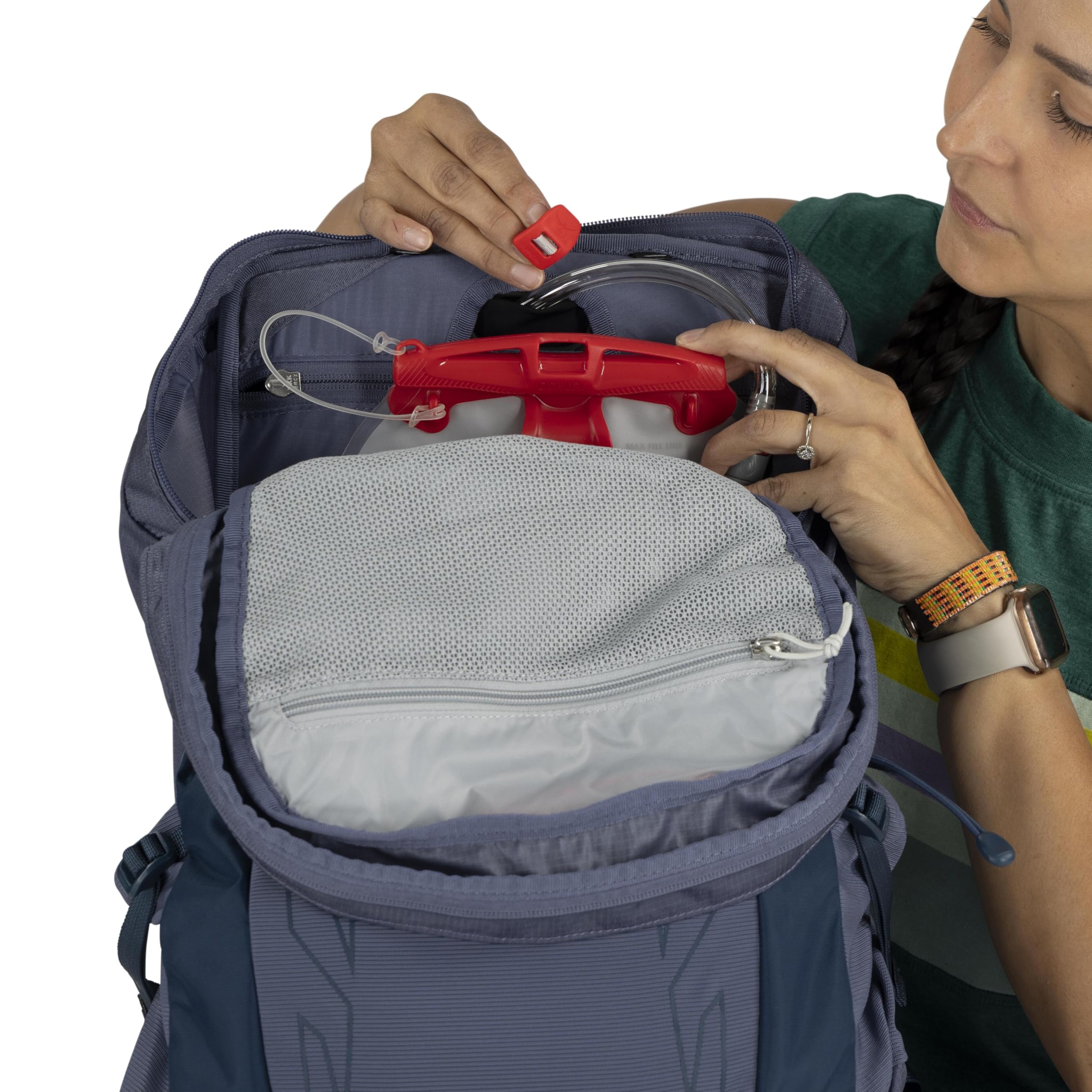 Osprey Tempest 26L Women's Lightweight Hiking Backpack with Hipbelt - Water-Resistant Daypack for Outdoor Adventures, Travel & Trekking - Anchor Blue/Atlas