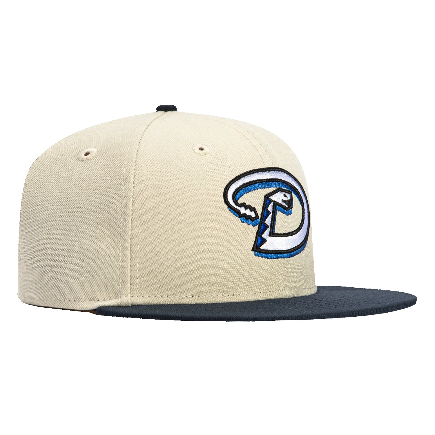 New Era 59Fifty Arizona Diamondbacks MLB Baseball Cap - Stone & Navy Adjustable Snapback Hat for Men & Women | Game Day, Sports Fan, Casual Wear