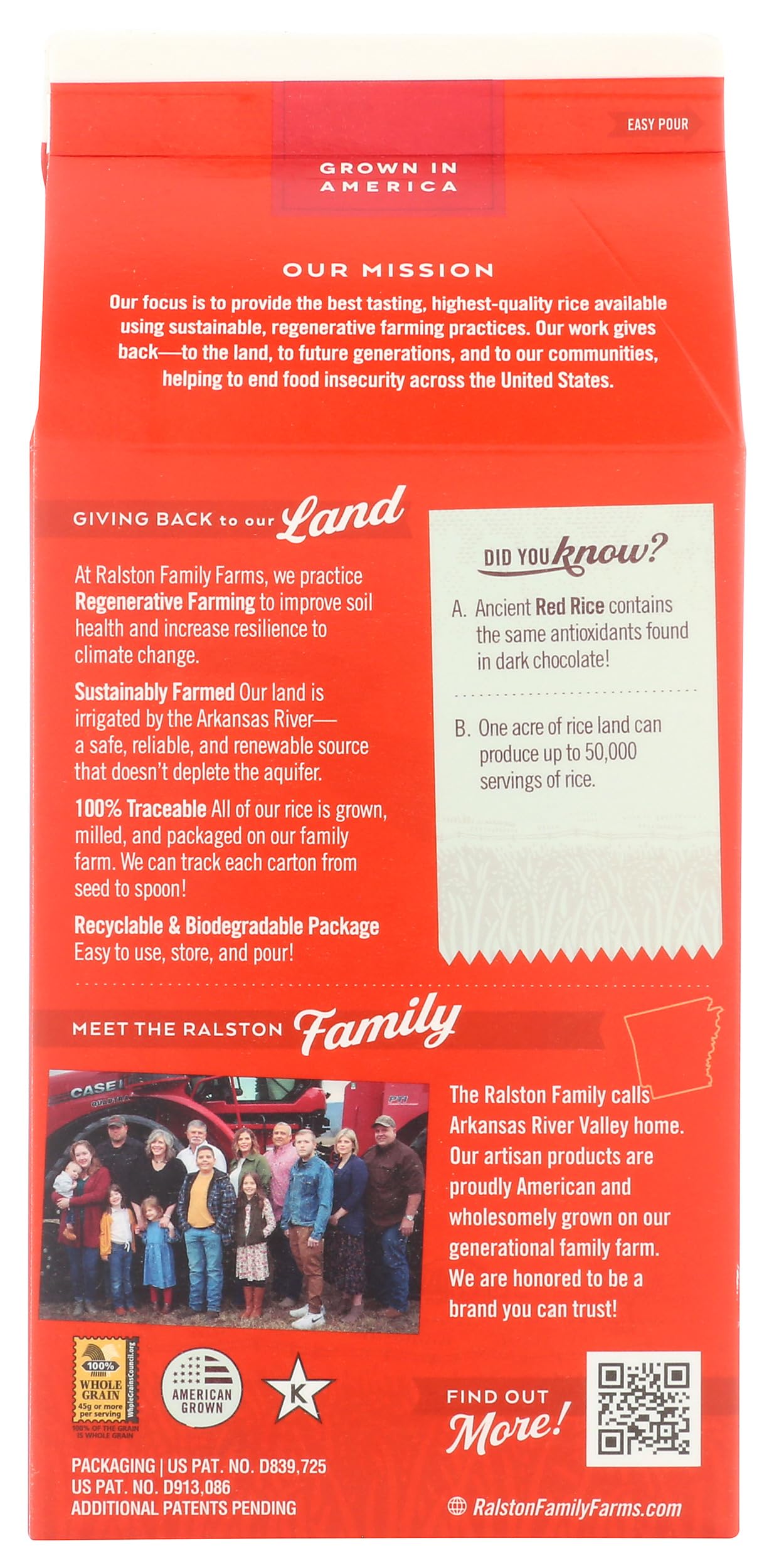 Ralston Family Farms Organic Red Rice - 16 Ounce (1 lb) | Whole Grain, Non-GMO, Gluten-Free | Perfect for Salads, Stir-Fries & Healthy Meal Prep