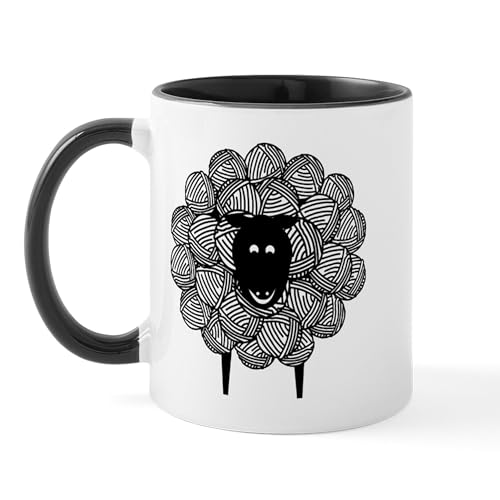 White/Black Inside - Yarny Sheep Mug
