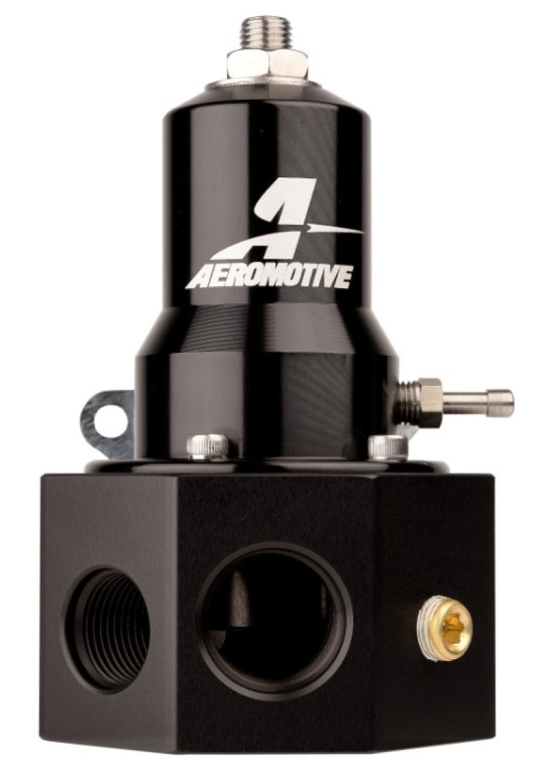 Aeromotive Adjustable Fuel Pressure Regulator 30-120 PSI with .313 Valve - 3x 8AN Inlet & 1x 10AN Return Port - High Performance Fuel System Upgrade for Racing, Hot Rods & Custom Builds