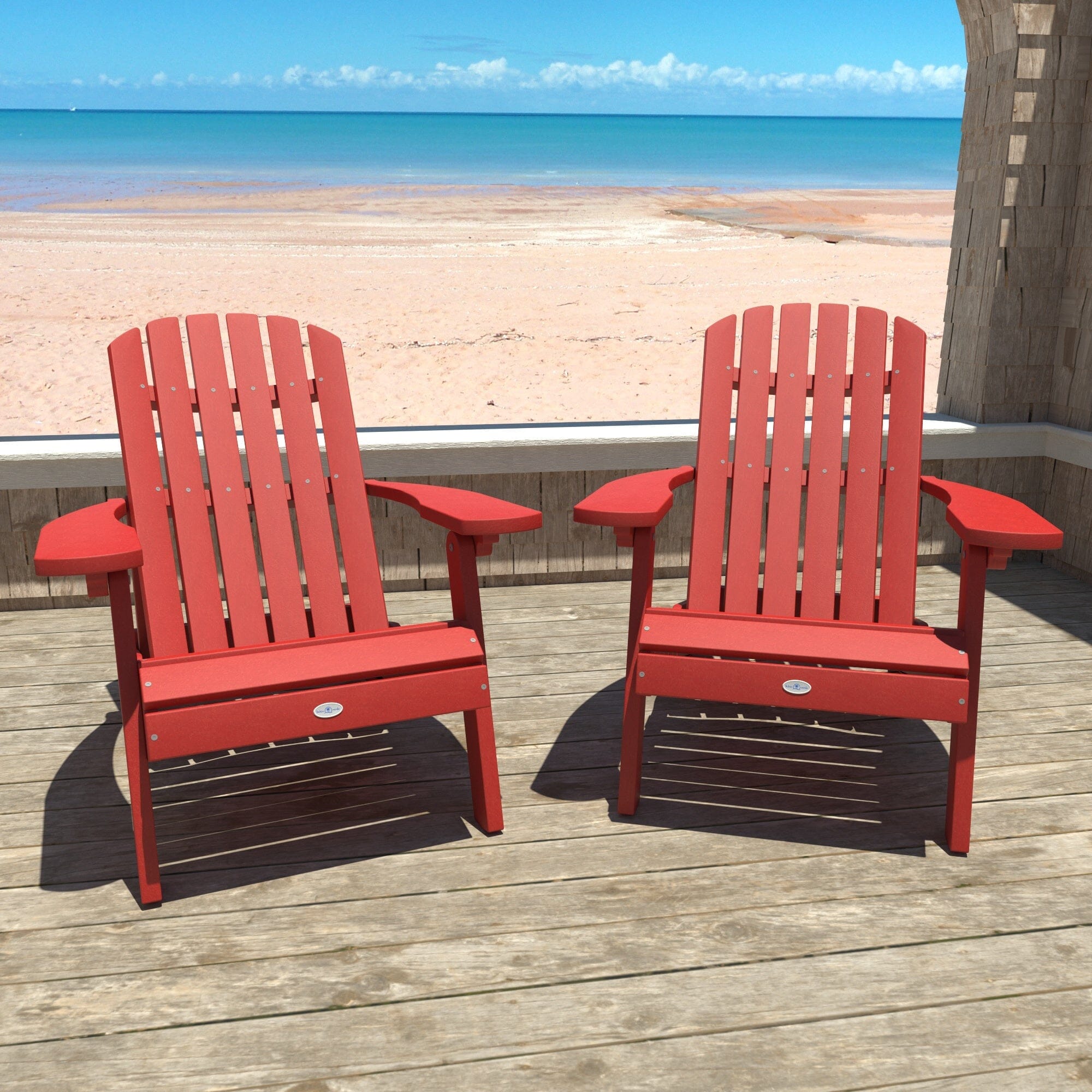 Premium Folding and Reclining Adirondack Chairs (Set of 2) - Weather-Resistant Outdoor Patio Furniture for Backyard, Poolside, and Beach Relaxation