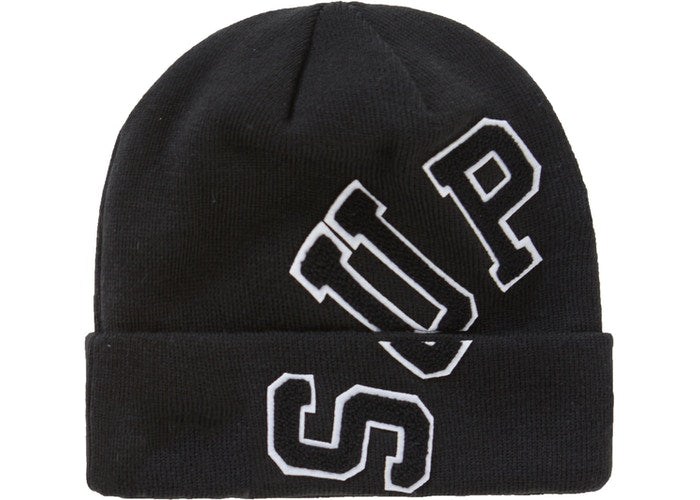 Supreme x New Era Big Arc Beanie - Black Winter Hat for Men & Women | Warm Knit Skull Cap for Cold Weather, Streetwear Fashion, Snow Sports & Outdoor Activities