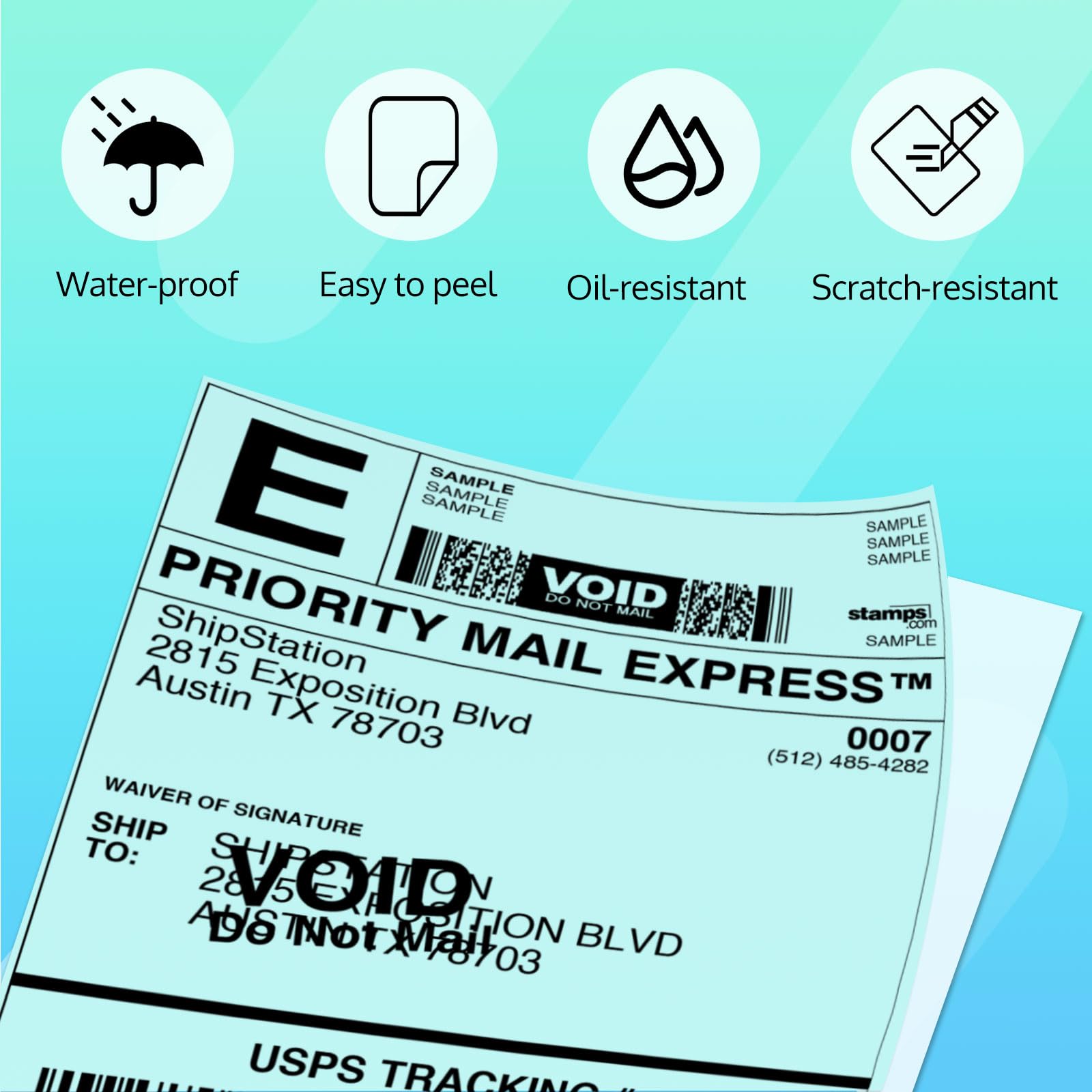 OFFNOVA 4x6 Inch Thermal Printer Labels - 500 Pack Permanent Adhesive Barcode, Shipping Address & Inventory Labels for Small Business, Warehouse & Retail - Mint Color Coding Stickers for Organizing & Logistics