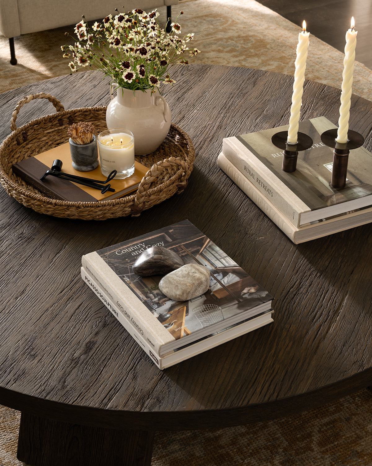 Piedra Objects - Set of 2 Natural Stone Home Decor for Modern Living Rooms & Office Spaces