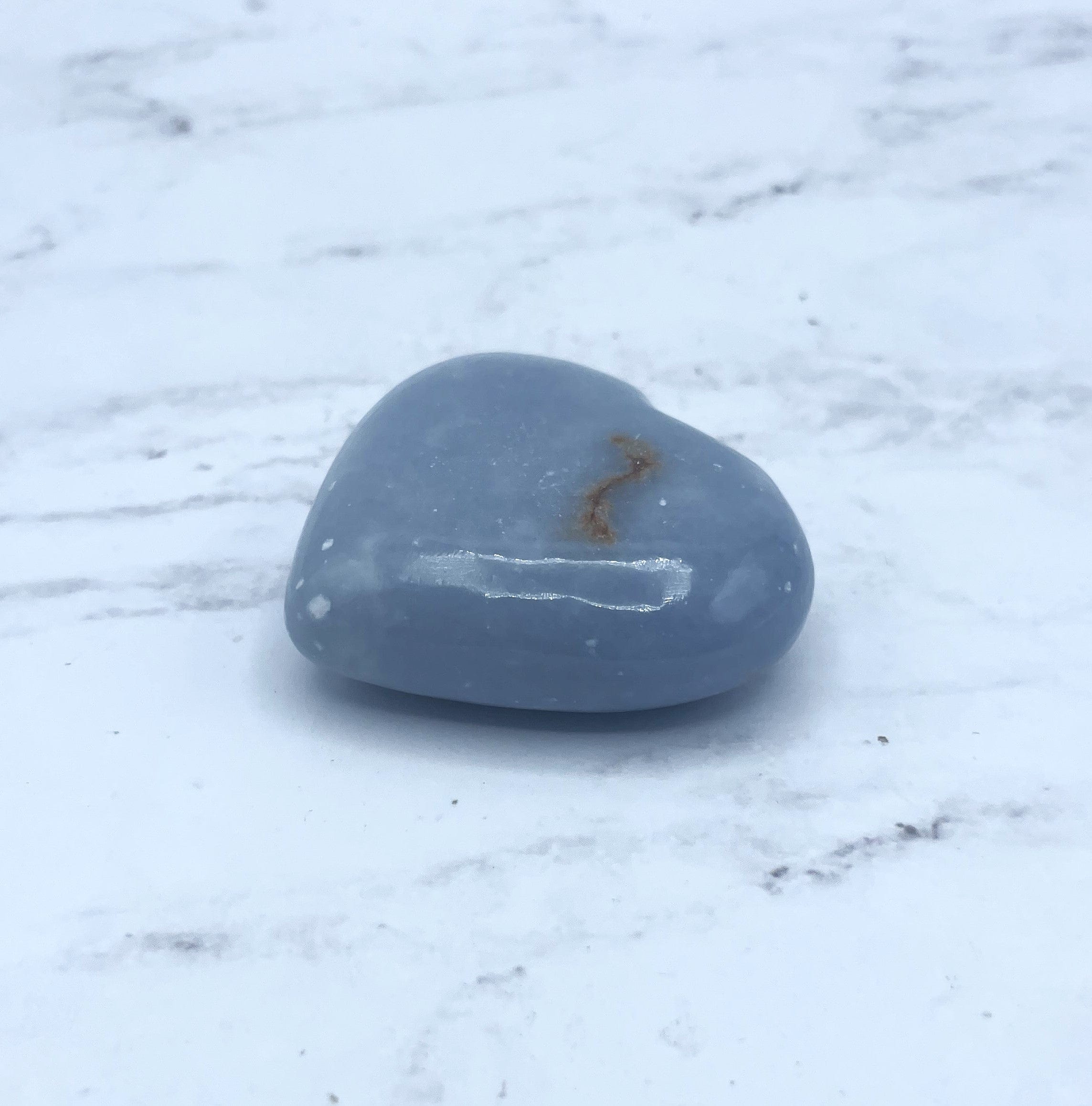 Angelite Heart Pendant - Natural Blue Angelite Stone Jewelry for Healing & Protection - Perfect for Meditation, Energy Work & Spiritual Gifts