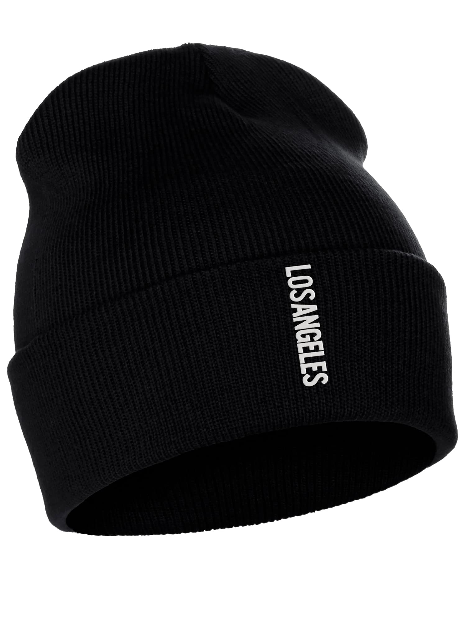 Daxton Vertical USA Cities Cuffed Beanie - Winter Knit Hat & Skully Cap for Men & Women - Warm Fleece Lined Beanie for Outdoor Activities, Skiing, Snowboarding, and Cold Weather