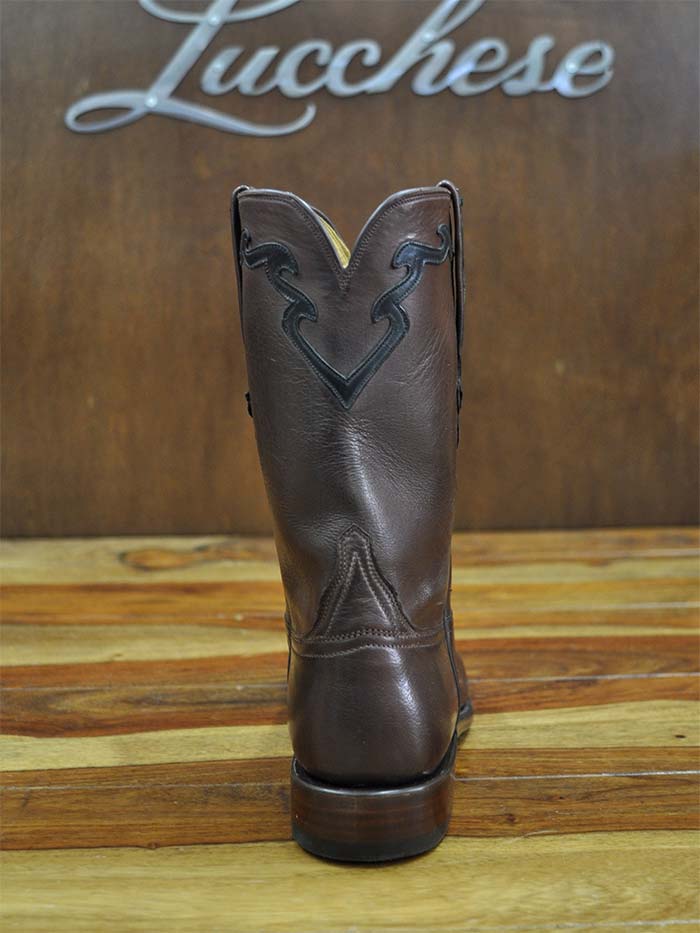 Lucchese L3555.RR Florence Buffalo Roper Boots for Men - Whiskey Burnished Leather Western Cowboy Boots - Perfect for Rodeo, Country Dancing & Casual Wear