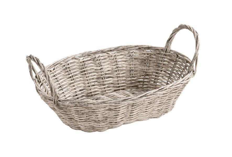 Eco-Friendly Woven Plastic Bread Basket - Grey | Perfect for Kitchen Storage, Picnics & Dining Table Decor