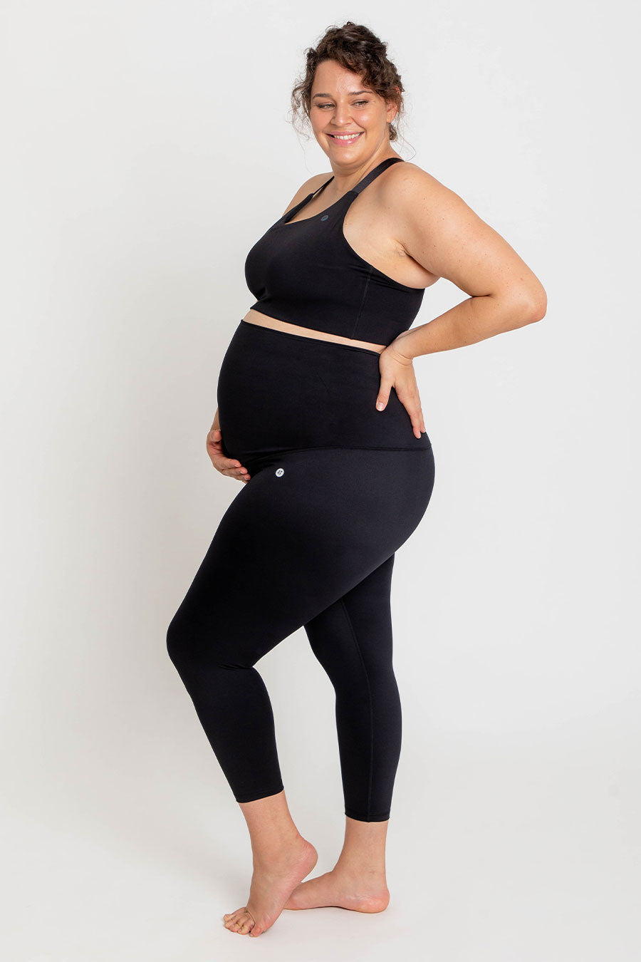 Best Maternity Support 7/8 Leggings for Pregnancy - Black | Comfortable & Stretchy for Yoga, Workouts & Everyday Wear