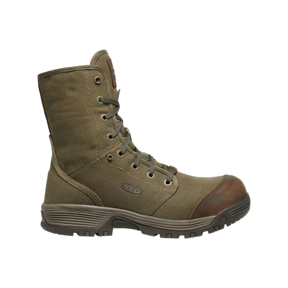 Keen Roswell Men's 8 Canvas Composite Toe Work Boot - Lightweight Safety Shoes for Construction, Warehouse & Outdoor Work - OSHA Compliant Slip Resistant Work Boots (Model 1026379)