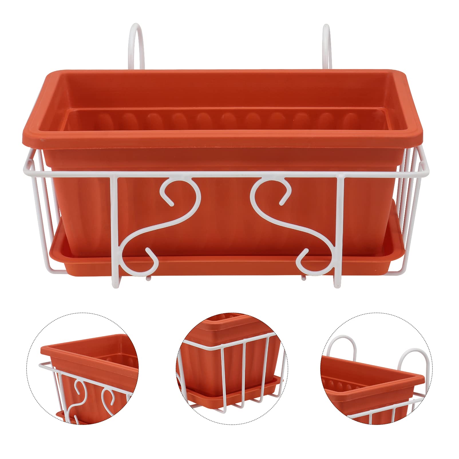 Hemoton 1 Set Plastic Hanging Flower Pot for Vegetables & Plants - Multi-Functional Balcony Railing Planter, Gardening Supplies for Indoor & Outdoor Use - Perfect for Small Space Gardening, Vertical Gardens & Urban Balconies