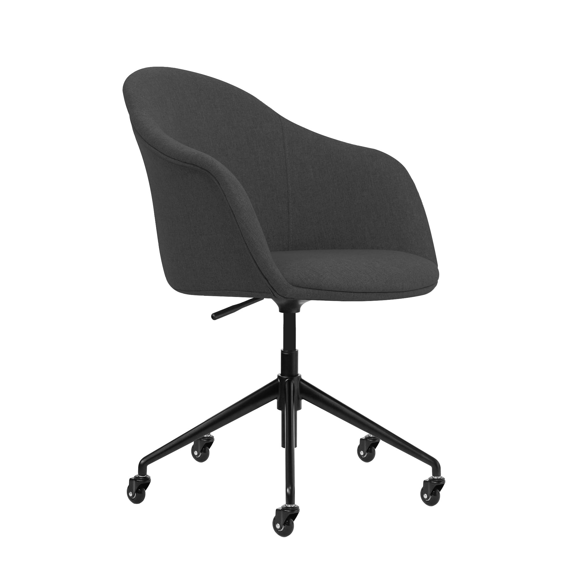 Laura Davidson Astoria II Commercial-Grade Office Chair with Wheels - Ergonomic Swivel Desk Chair for Home Office & Conference Rooms, Poly-Cotton Fabric in Charcoal - Perfect for Long Work Sessions & Professional Meetings