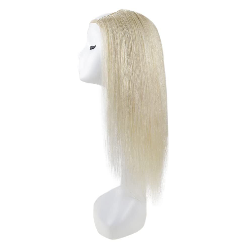 Full Shine U-Part Human Hair Wig - 18Inch Straight Platinum Blonde Real Human Hair U-Shape Wig (150Grams) for Women - Perfect for Daily Wear, Parties & Special Occasions