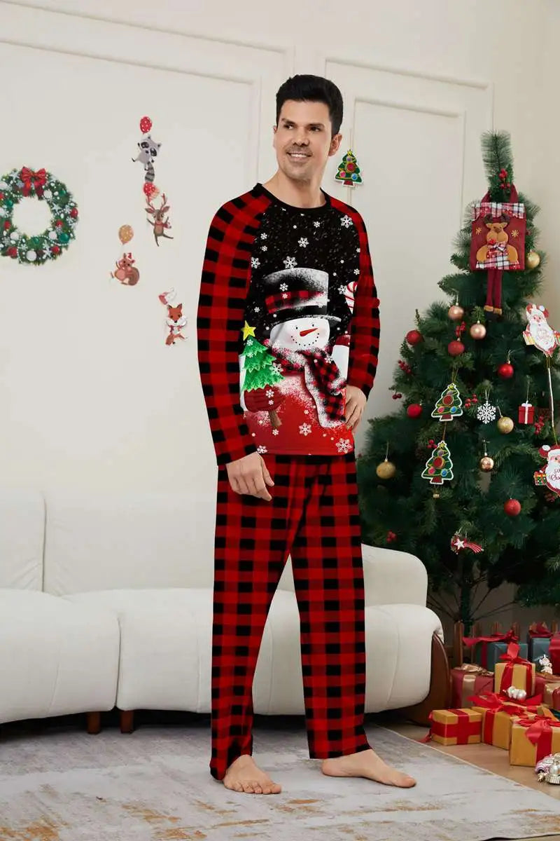 Snowman Christmas Matching Family Pajamas Set - Cozy Holiday PJS for Family Photos & Festive Gatherings
