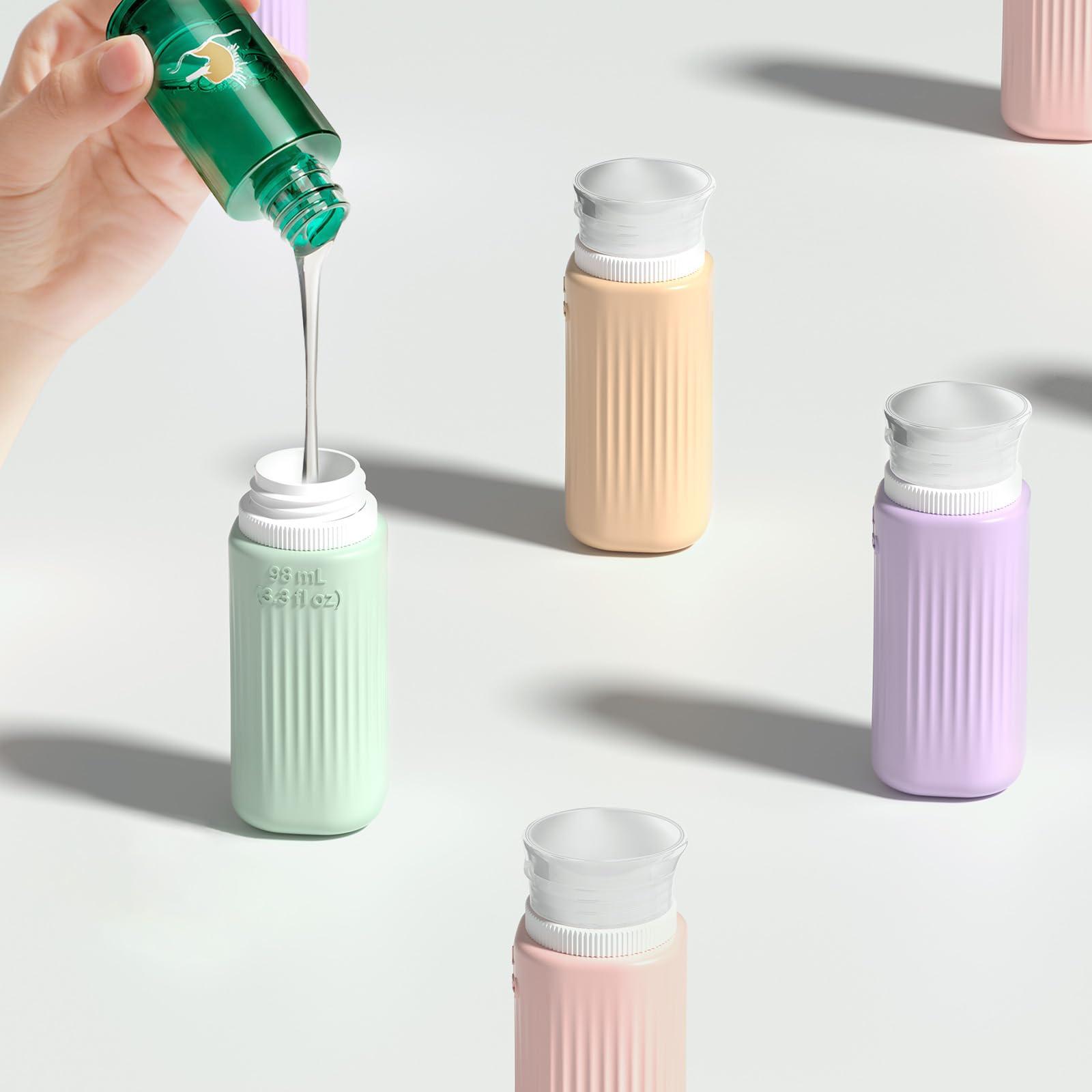 20-Piece Leak-Proof Silicone Travel Bottles Set - TSA Approved Ultrasonic Craft Toiletry Containers for Shampoo, Conditioner & Lotion | Perfect for Vacation Essentials, Air Travel & Camping Accessories (20 Pcs/V3)