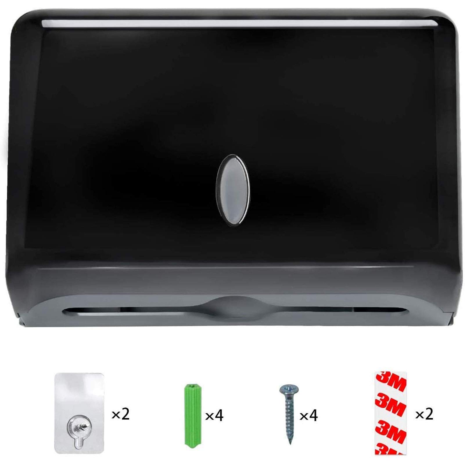 AILELAN Commercial Paper Towel Dispenser - Wall Mount Multifold/C-Fold Toilet Tissue Holder for Kitchen, Restroom & Office - Black (Space-Saving, Hygienic Solution for High-Traffic Areas)
