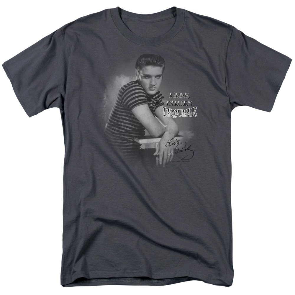 Elvis Presley Trouble Graphic T-Shirt for Men - Size S - Vintage Rock & Roll Tee for Concerts, Parties & Casual Wear