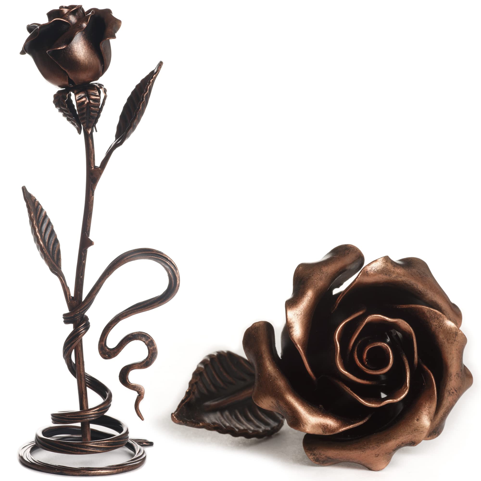Handcrafted Copper Stained Metal Rose - Elegant Home Decor & Romantic Gift for Wedding, Anniversary, Valentine's Day | Perfect for Centerpieces, Table Decor, and Special Occasions