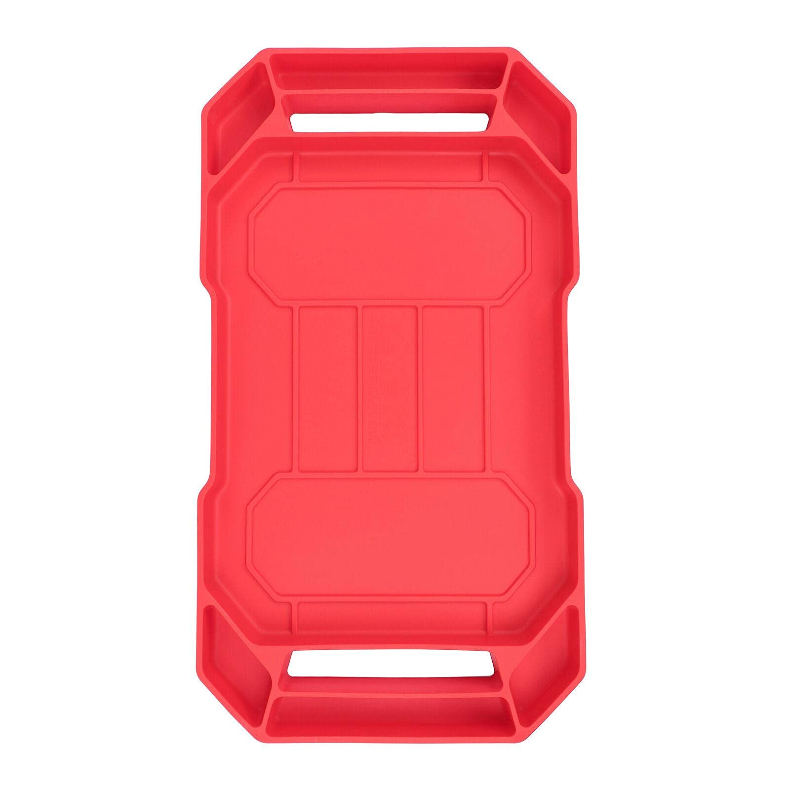 Non-Slip Rubber Tool Tray Organizer - 21x14 Inch Flexible Storage Bin for Garage, Workshop & Drawer Organization | Durable Plastic Tool Holder for Wrenches, Screwdrivers & Small Parts