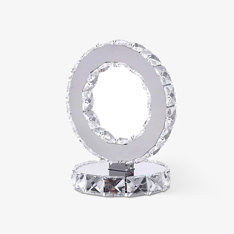 Elegant Crystal Rings Table Lamp - Modern LED Bedside Night Light for Bedroom, Living Room, and Office Decor - Perfect for Romantic Ambiance and Home Lighting