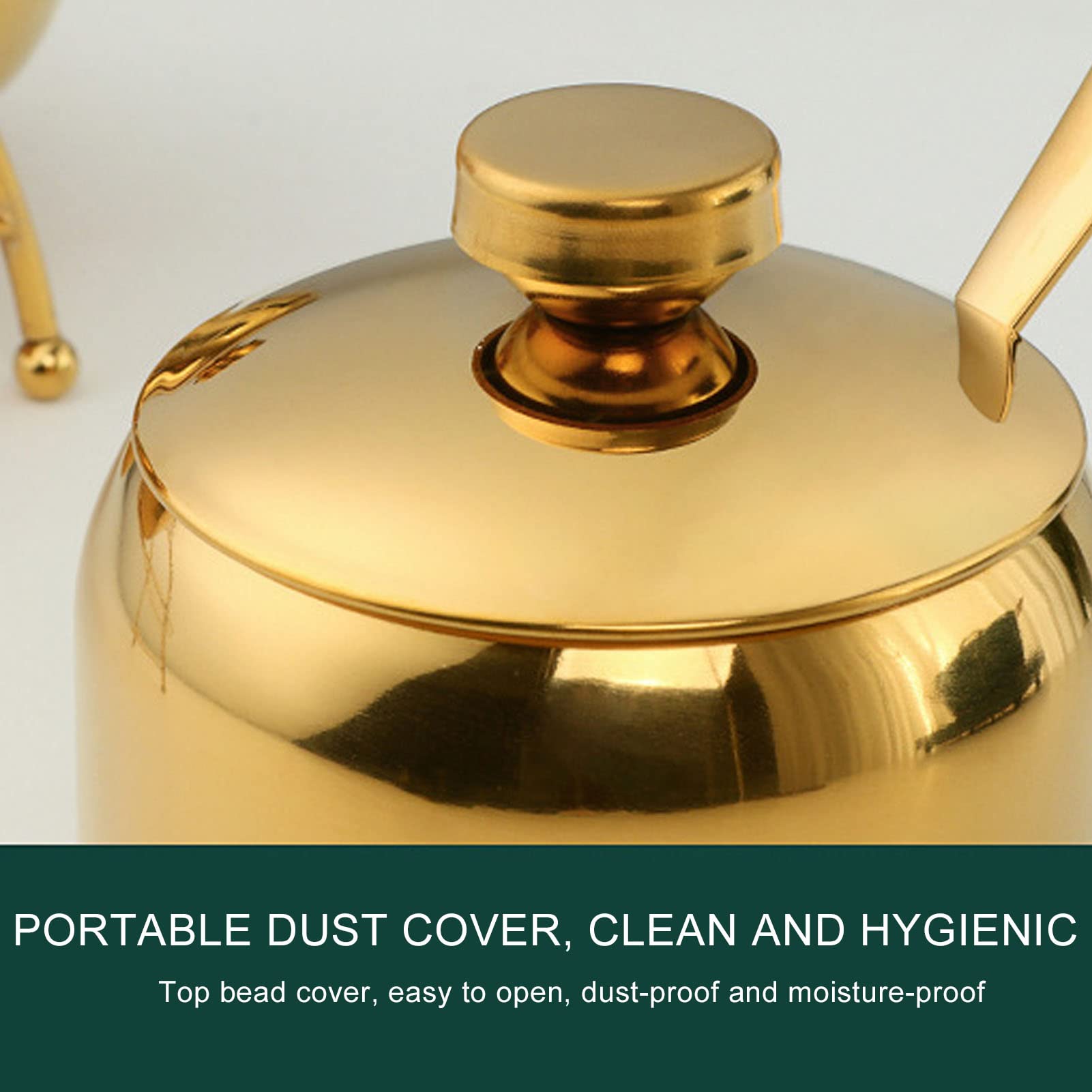 Premium Stainless Steel Gold Spice Jars with Lids - Salt, Sugar & Pepper Storage Containers for Kitchen Countertop, Dining Table & Restaurant Use